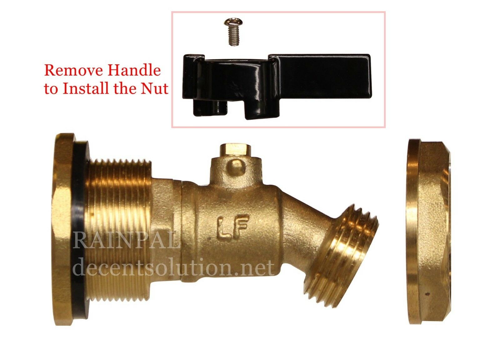 Rainpal Rbs050 Brass Rain Barrel Ball Valve Diy Spigot/tap/faucet/spout(unibody