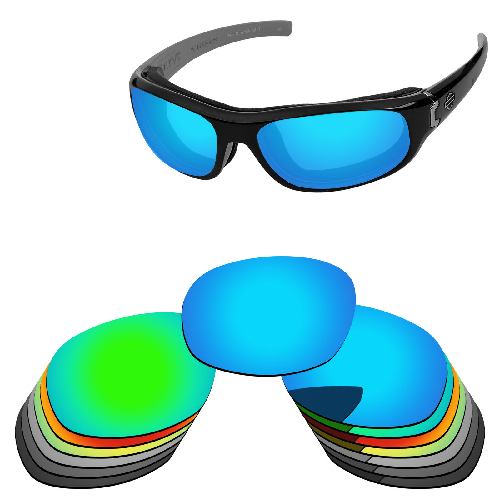 Papaviva Polarized Replacement Lens For-wiley X Curve Frame -colors