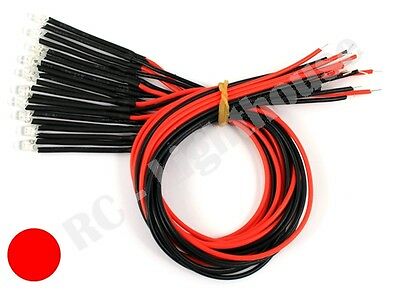 Rc Led Light Replacement Lead 2 Pieces-  Red 3mm 2pc