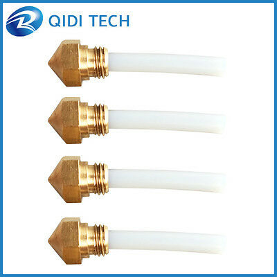 0.4mm Nozzles And Ptfe Tubes For Qidi Tech I And X-one(2) 3d Printer : 4 Pcs Kit