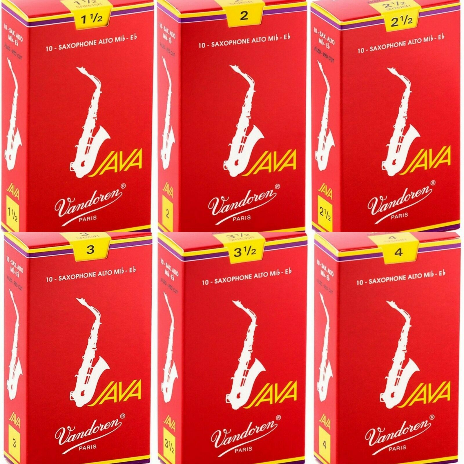 Vandoren Alto Sax Java Red Reeds- 10 Per Box