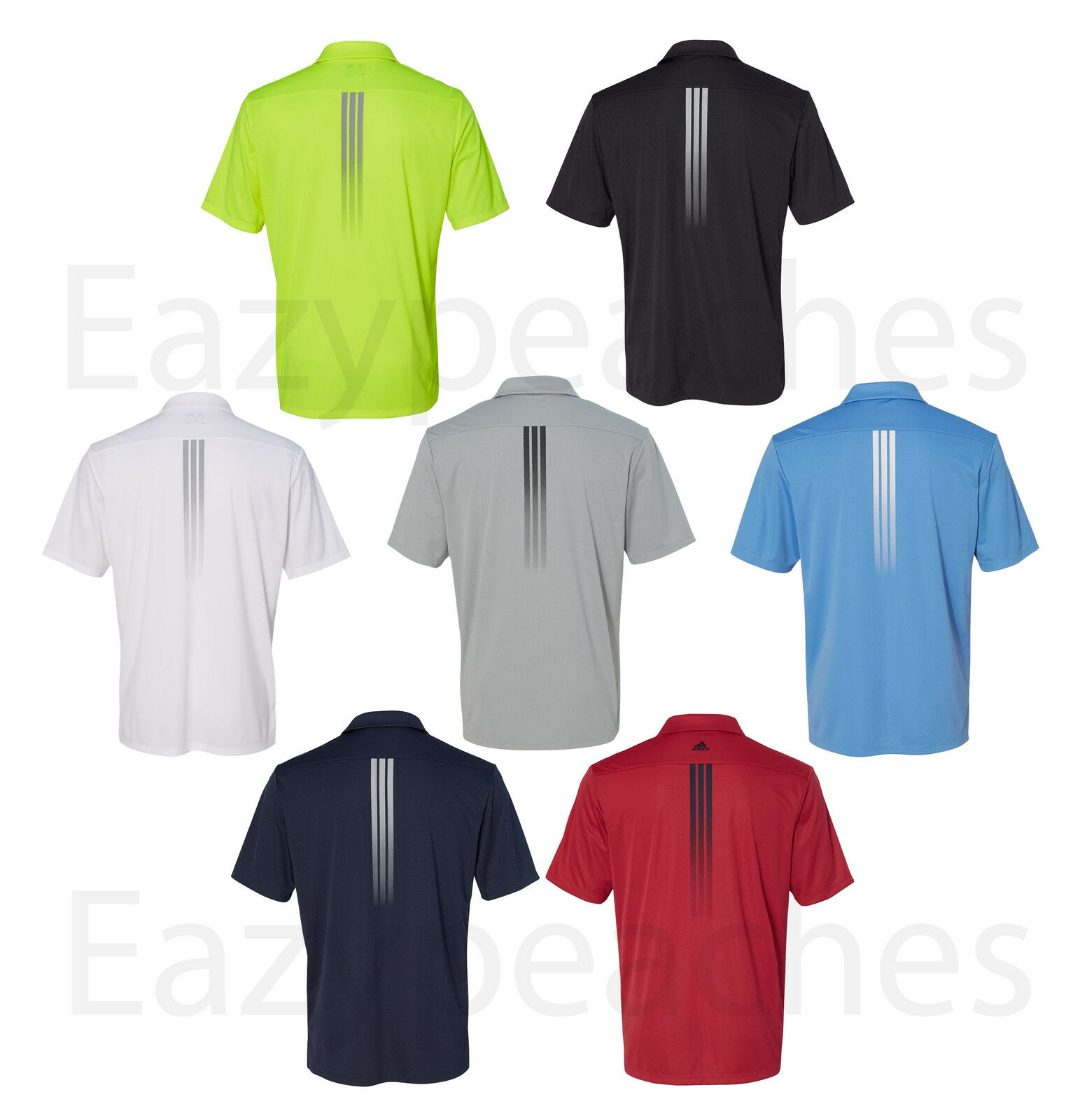 Adidas Golf - Gradient 3-stripes Polo, Mens Sizes S-3xl, Climalite Sport Shirt