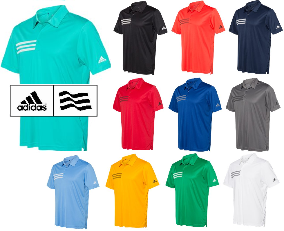 Adidas Mens 3 Stripe Chest Dri Fit Golf Polo Sport Shirts Size S-4xl New A324