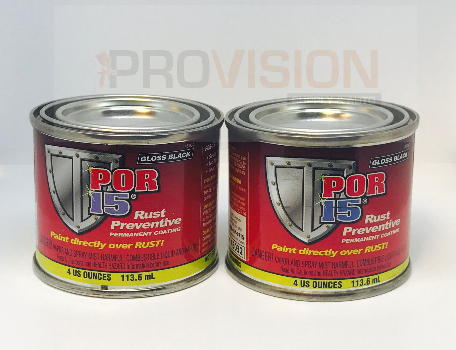 Por-15 45006 2 Cans Of Gloss Black Rust Preventive Coating 4 Oz Can (por-45006)